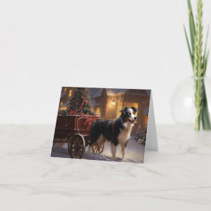 Border Collie Christmas Festive Season Card