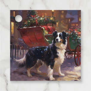 Border Collie Christmas Festive Season  Favour Tags