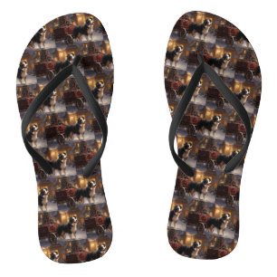 Border Collie Christmas Festive Season Flip Flops