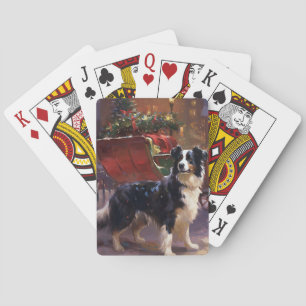 Border Collie Christmas Festive Season  Playing Cards