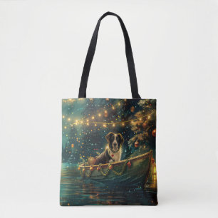 Border Collie Christmas Festive Voyage Tote Bag