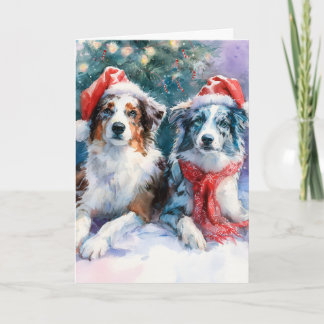  Border Collie Christmas Greeting Card 