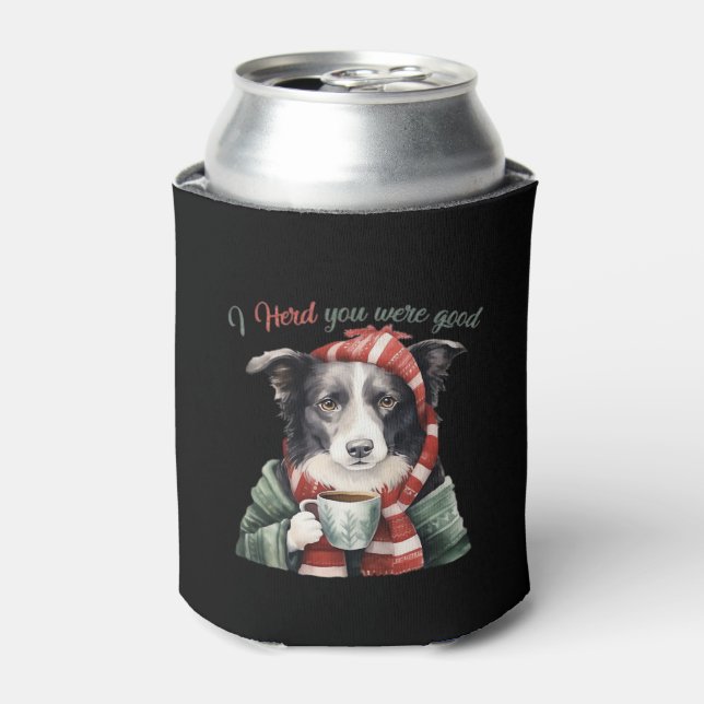 Border collie Christmas Jumper Essential T-Shirt Can Cooler (Can Front)