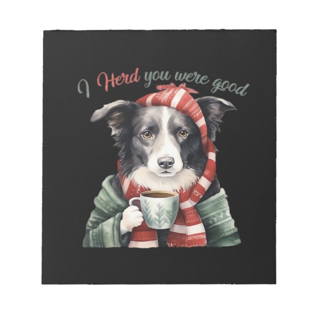 Border collie Christmas Jumper Essential T-Shirt Notepad (Front)