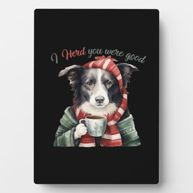 Border collie Christmas Jumper Essential T-Shirt Plaque (Front)