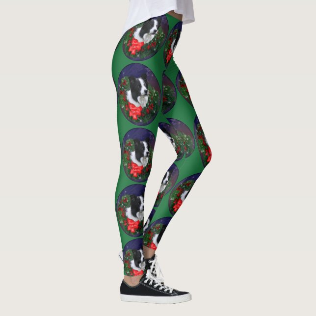 Border Collie Christmas Leggings (Right)