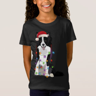Border Collie Christmas Lights Xmas Dog Lover T-Shirt
