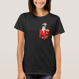 Border Collie Christmas Pocket For Border Collie T-Shirt