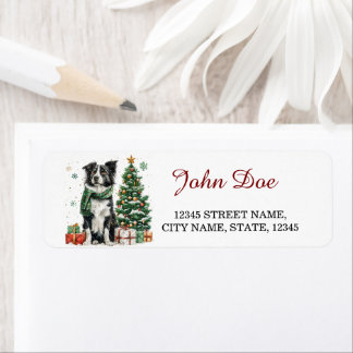 Border Collie Christmas Return Address