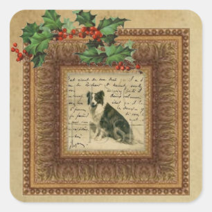 Border Collie Christmas Sticker