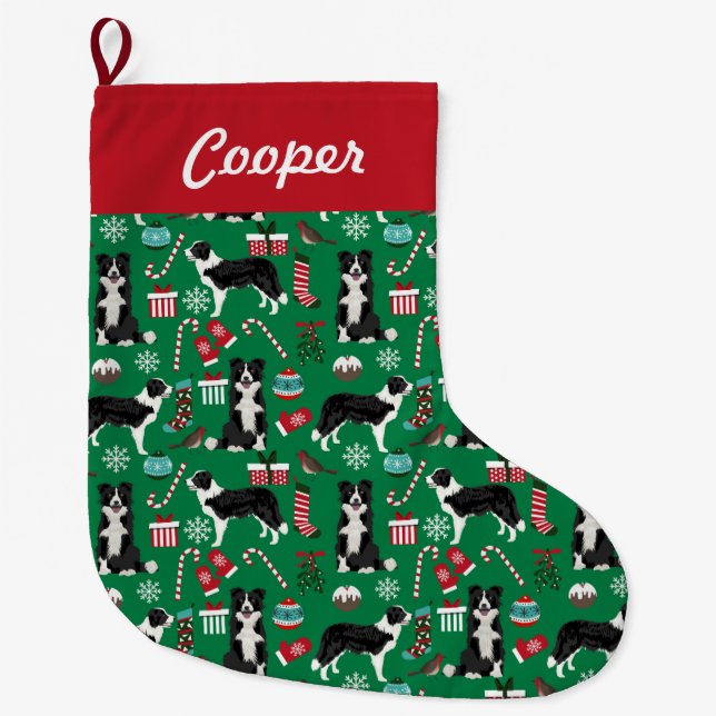border collie christmas stocking (Front)