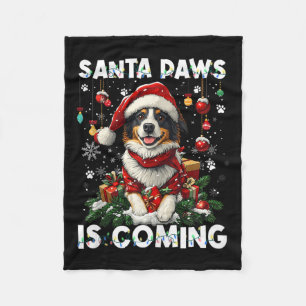 Border Collie Christmas Tree Decorations Dog Lover Fleece Blanket