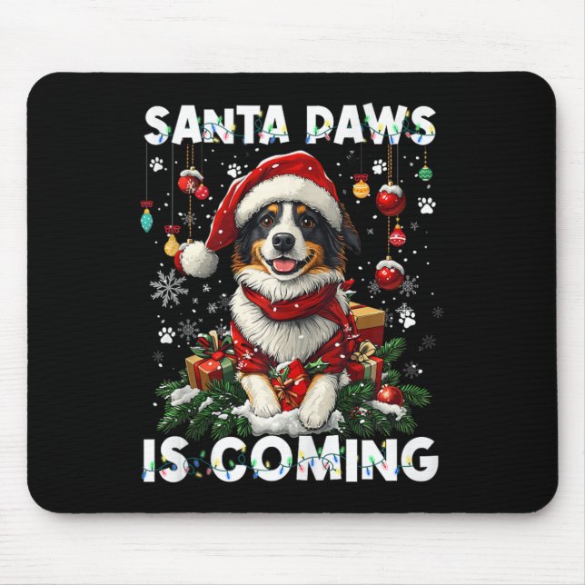 Border Collie Christmas Tree Decorations Dog Lover Mouse Mat (Front)