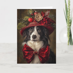 Border Collie Christmas Victorian Dog Holiday Card