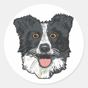 Border Collie Classic Round Sticker