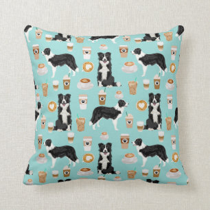 Border Collie Coffee dog pillow