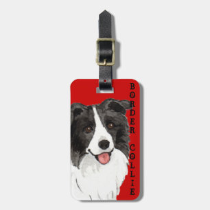 Border Collie Colour Block Luggage Tag