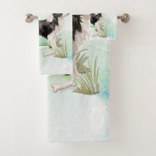 Border Collie Congratulations on New Dog Bath Towel Set