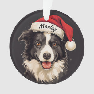 Border Collie Custom Christmas Ornament