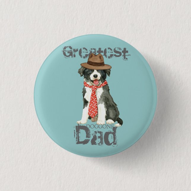 Border Collie Dad 3 Cm Round Badge (Front)