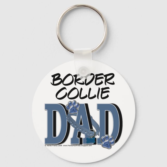 Border Collie DAD Key Ring (Front)