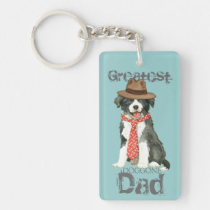 Border Collie Dad Key Ring