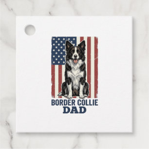 Border Collie Dad Patriotic Vintage Dog Shirt Desi Favour Tags