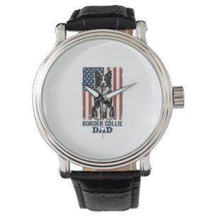 Border Collie Dad Patriotic Vintage Dog Shirt Desi Watch