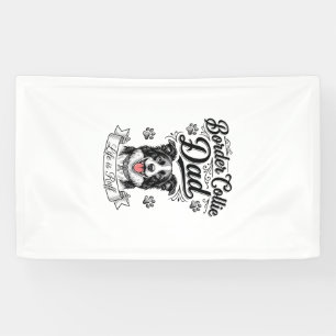 Border Collie Dad Vintage Engraving Dog Shirt Desi Banner