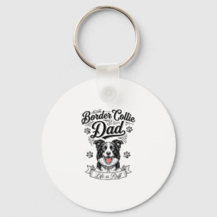 Border Collie Dad Vintage Engraving Dog Shirt Desi Key Ring