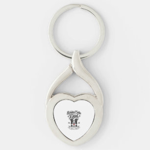 Border Collie Dad Vintage Engraving Dog Shirt Desi Key Ring