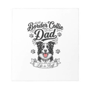 Border Collie Dad Vintage Engraving Dog Shirt Desi Notepad
