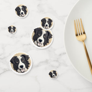 Border Collie Dog 3D Inspired  Confetti