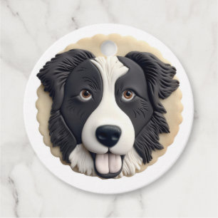 Border Collie Dog 3D Inspired  Favour Tags
