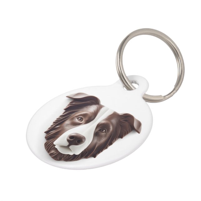Border Collie Dog 3D Inspired Pet Tag (Side)