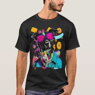 Border Collie Dog 80s Retro Pop Dog T-Shirt