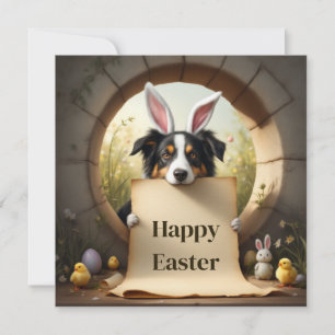 Border Collie dog  and the message Holiday Card