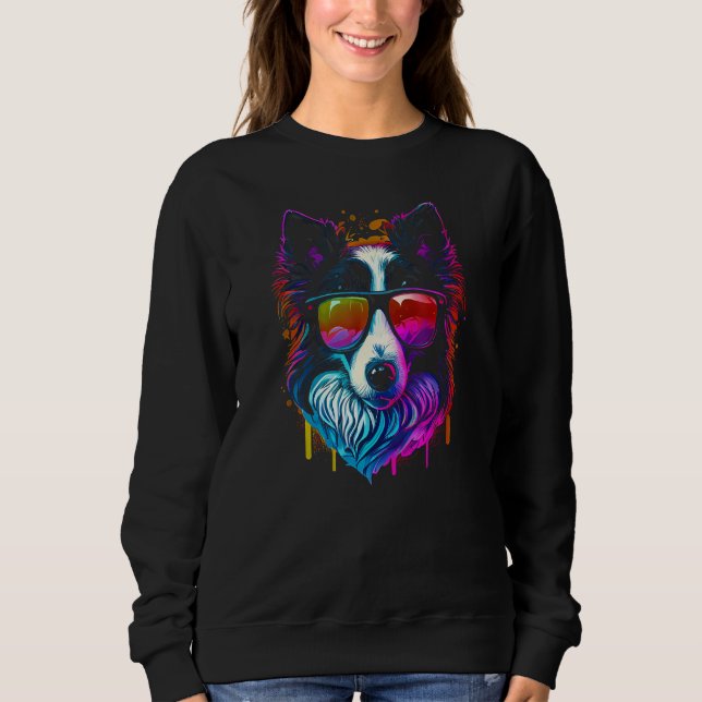 Border Collie dog art Border Collie Sweatshirt (Front)