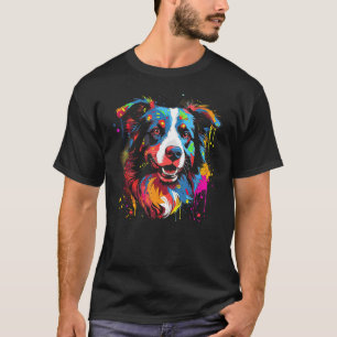 Border Collie Dog Australian Shepherd Puppy Graffi T-Shirt