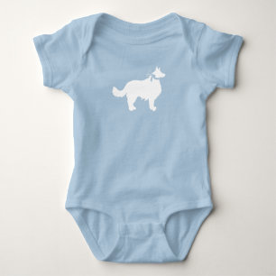 Border Collie Dog Baby Shower Puppy Blue Boy Bodysuit