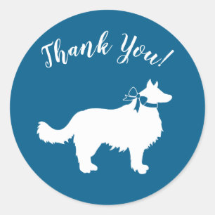 Border Collie Dog Baby Shower Puppy Blue Boy Classic Round Sticker