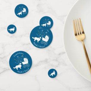 Border Collie Dog Baby Shower Puppy Blue Boy Confetti