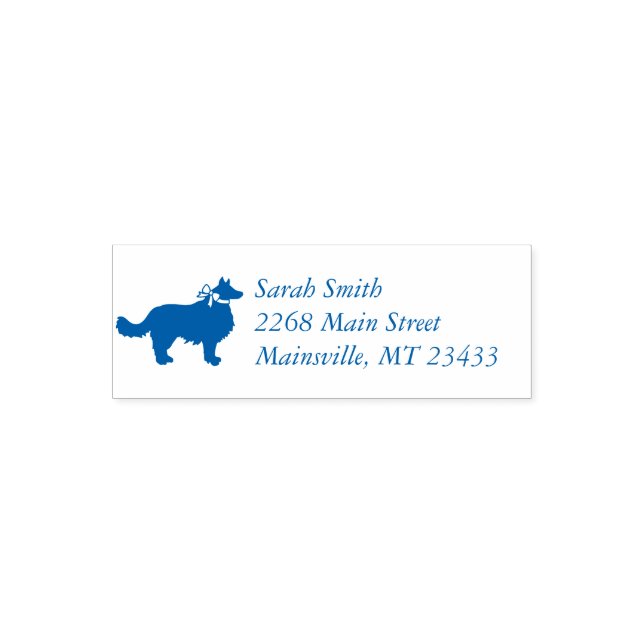 Border Collie Dog Baby Shower Puppy Blue Boy Self-inking Stamp (Design)