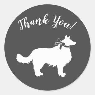 Border Collie Dog Baby Shower Puppy Grey Classic Round Sticker