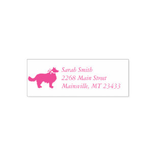 Border Collie Dog Baby Shower Puppy Pink Girl Self-inking Stamp