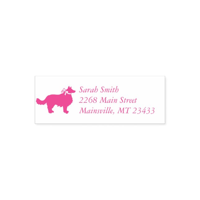 Border Collie Dog Baby Shower Puppy Pink Girl Self-inking Stamp (Design)