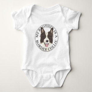 Border Collie Dog Big Brother Baby Bodysuit