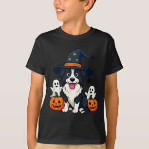 Border Collie Dog Black And White Halloween Ghosts T-Shirt