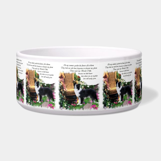 Border Collie Dog Bowl (Front)