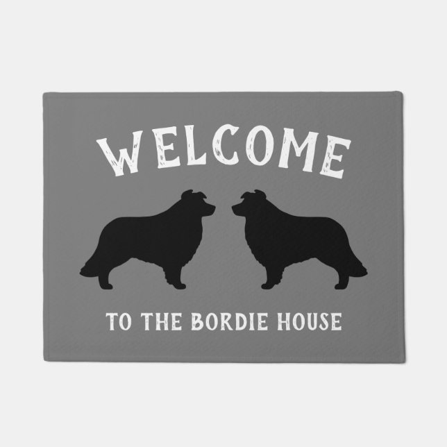 Border Collie Dog Breed Silhouettes Doormat (Front)